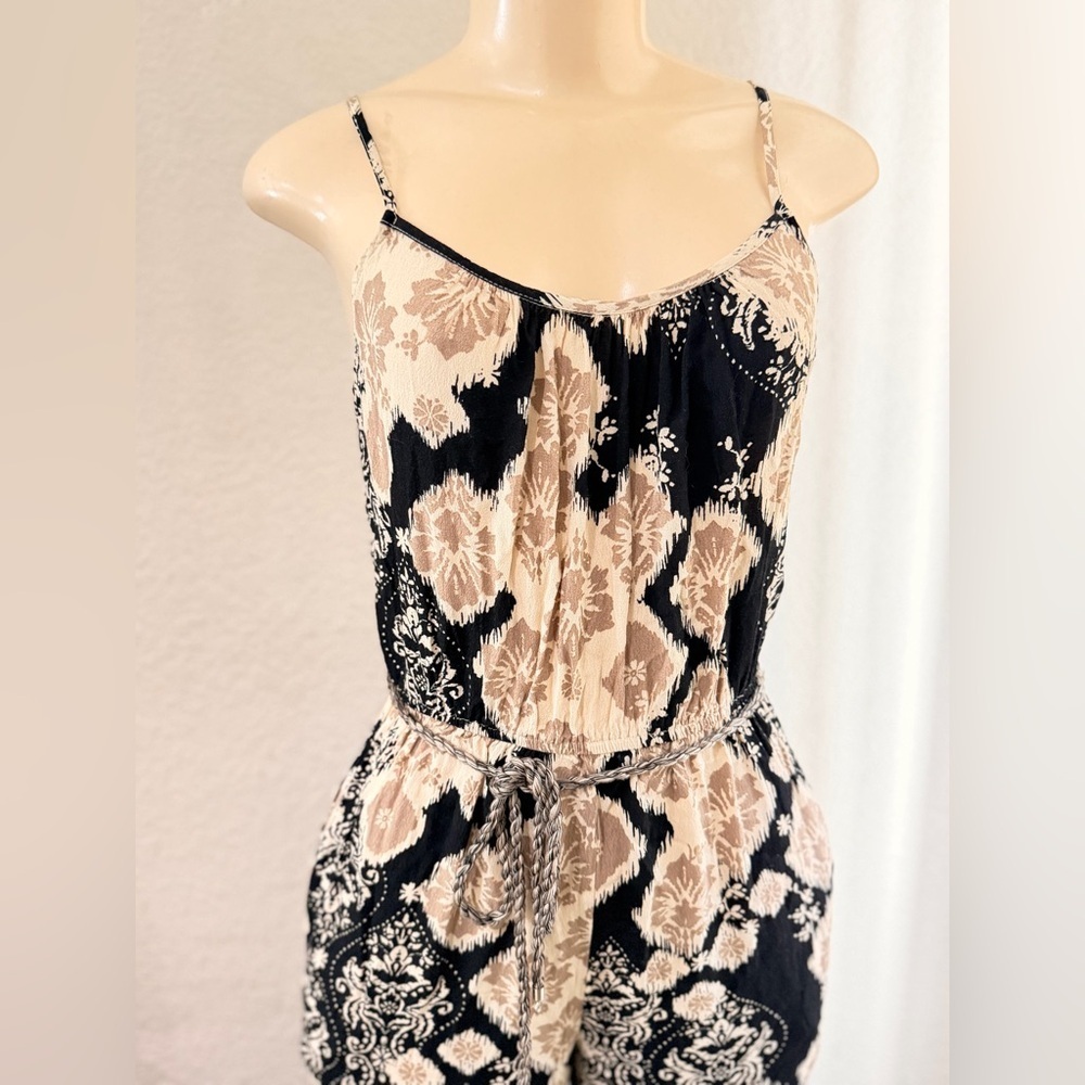 Lovestitch Boho Snake Print Midi Dress in Black & Cream size small - Picture 4 of 16